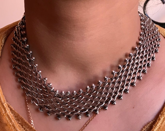 Indian collier argent 925 fait a main , tribal collier india ,ethnique collier