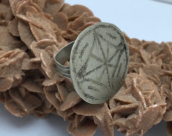 Berber Silver Ring: Moroccan Tribal Ethnic Jewelry, Size 10