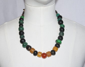 Vintage Berber Necklace: Old Moroccan Glass Beads