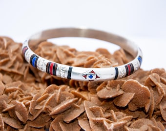 Vintage Berber Silver Alloy Bracelet: Moroccan Engraved Ethnic Jewelry