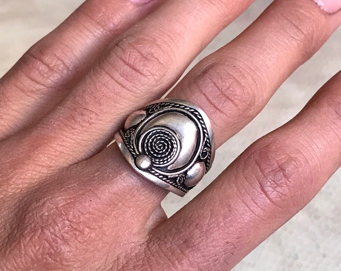 Bague berbère filigrane argent fait a main , ethnique bague argent 999 très bon qualité