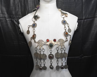 Old Berber Necklace Silver – Handmade Tribal Silver & Coin Statement Piece