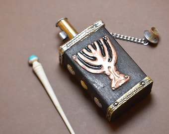 Old Ethnic Kajal Kohl Wood Bottle Berber Morocco, wood box khol berber ,ethnic bottle kajal empty bottle