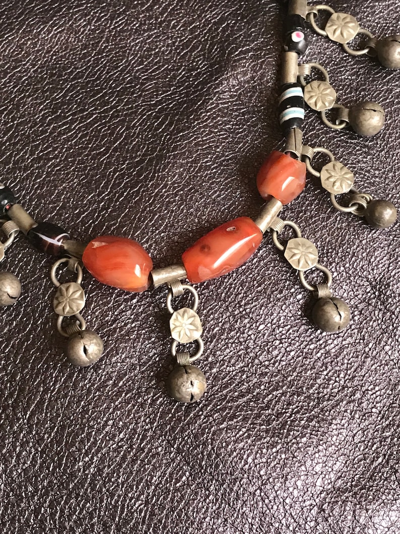 Collier Vintage En Cornaline - Modèle N618 - Bijou Ancien - Occasion