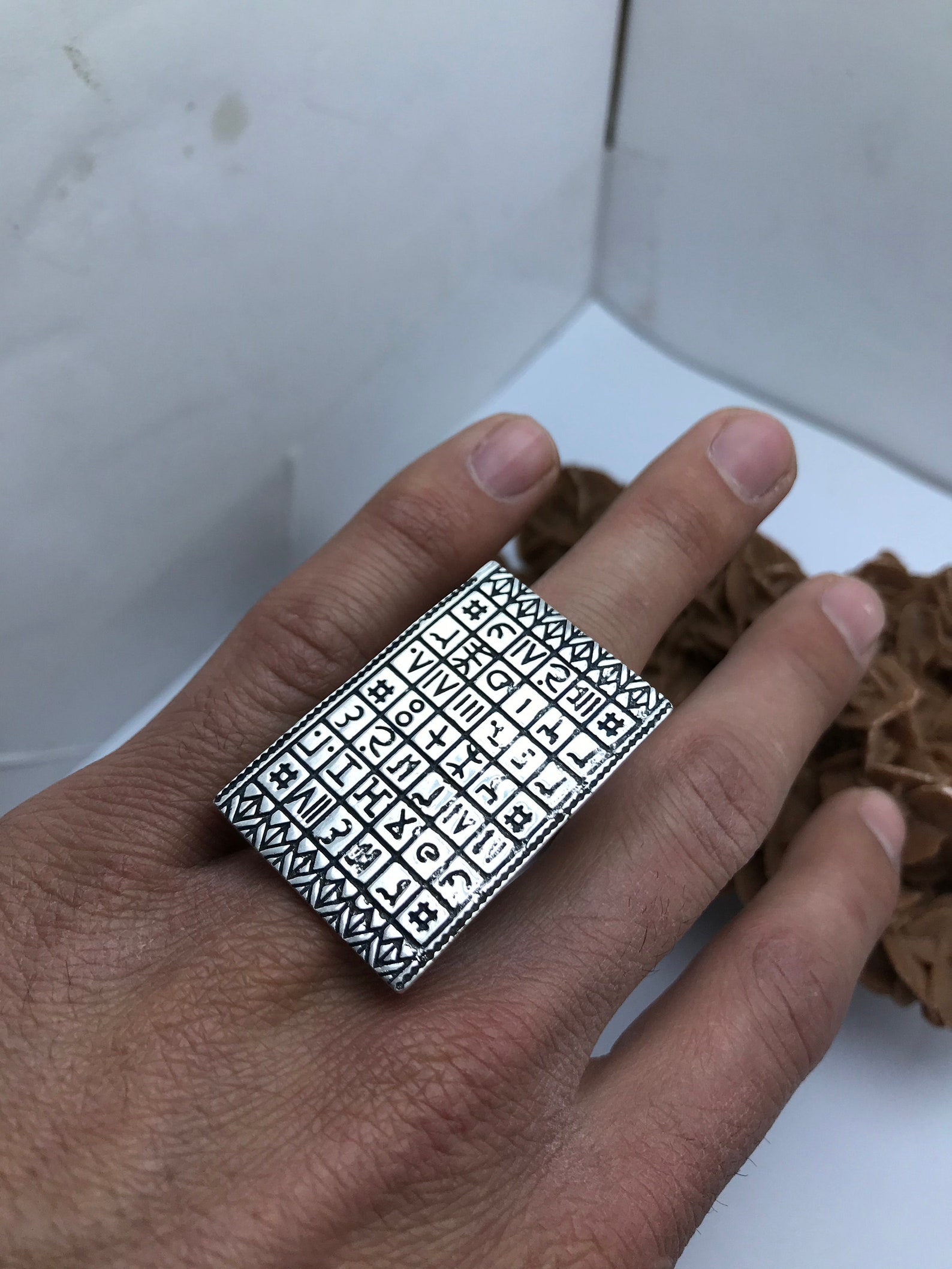 Talismanic Berber Ring – Magic Square Amulette Tuareg Ethnic Ring ...