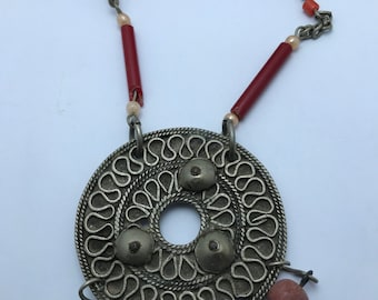 Berber Ait Atta Silver Necklace: Old Moroccan Tribal Pendant