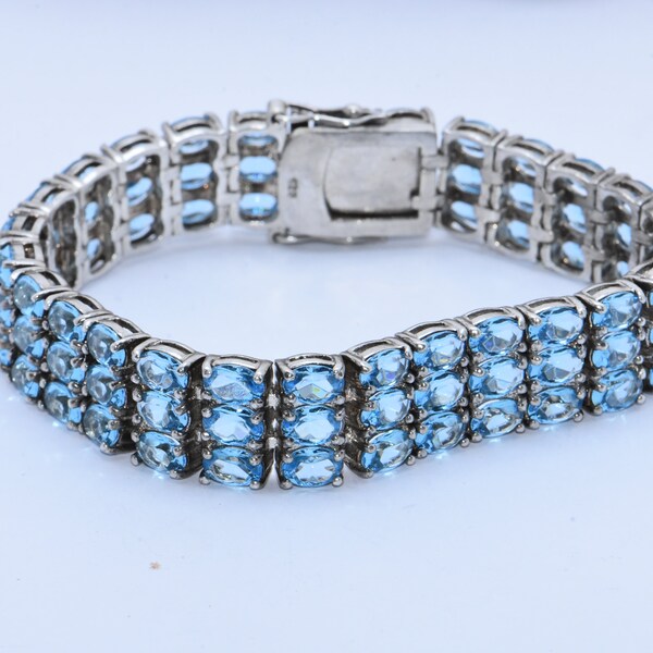 Bracelet Argent Saphire Luxe