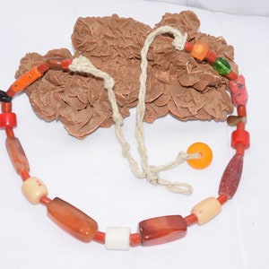 berber necklace ethnic , moroccan necklace berber old beads and cornaline