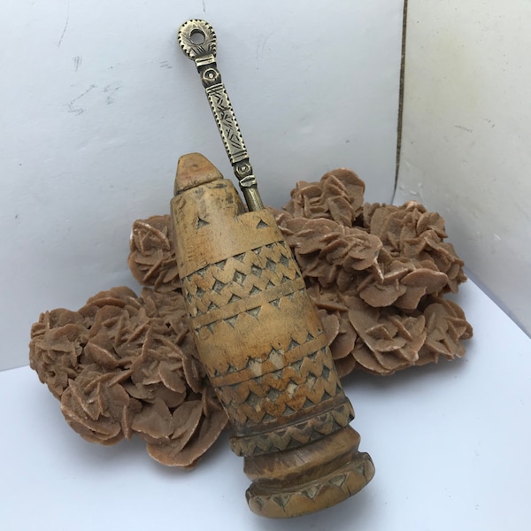 Old Ethnic Kajal Kohl Wood Bottle Berber Morocco empty bottle