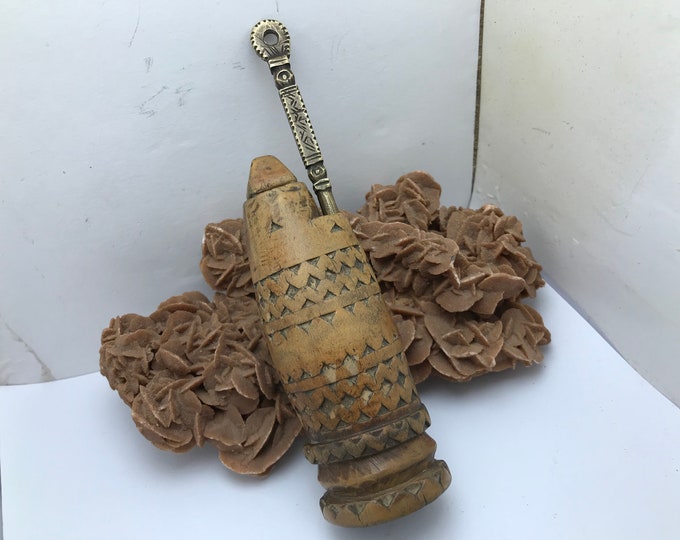Old Ethnic Kajal Kohl Wood Bottle Berber Morocco empty bottle