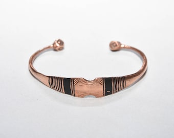 tuareg bracelet brass old handmade from niger sahara desert ,ethnic bracelet ,tribal bracelet copper