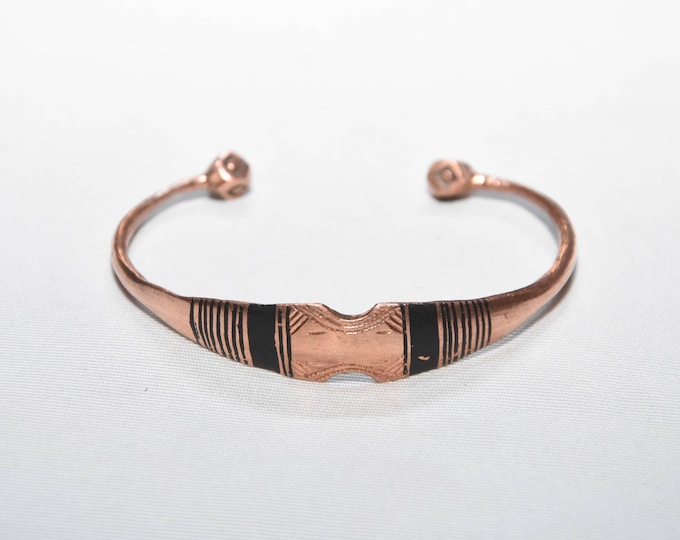 tuareg bracelet brass old handmade from niger sahara desert ,ethnic bracelet ,tribal bracelet copper
