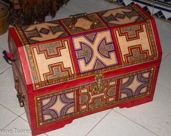 Tuareg Chest , african chest ,Tuareg Craft Chest , Mauritania Big Chest Handmade