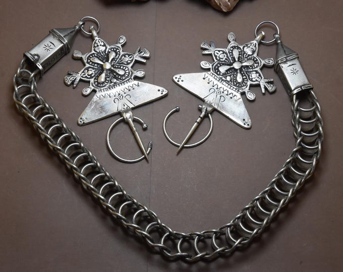 fibula ethnic berber moroccan jewelry ,vintage fibula,fibula valle du DRAA tafilalet morocco