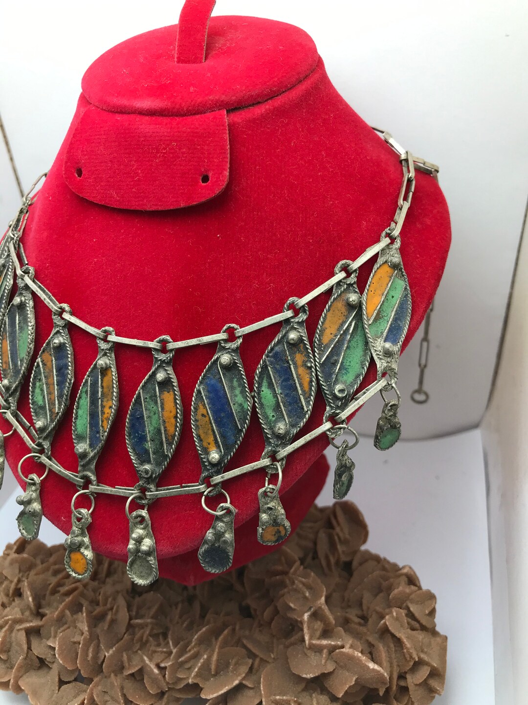 Collier Ras Du Cou Ethnique Avec Pendentif Champignon - Longueur Réglable 49+6.7cm, Alliage, Style Bohème - 5