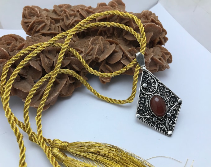 bijoux maroc collier pendentif argent 925 filigrane pendentif