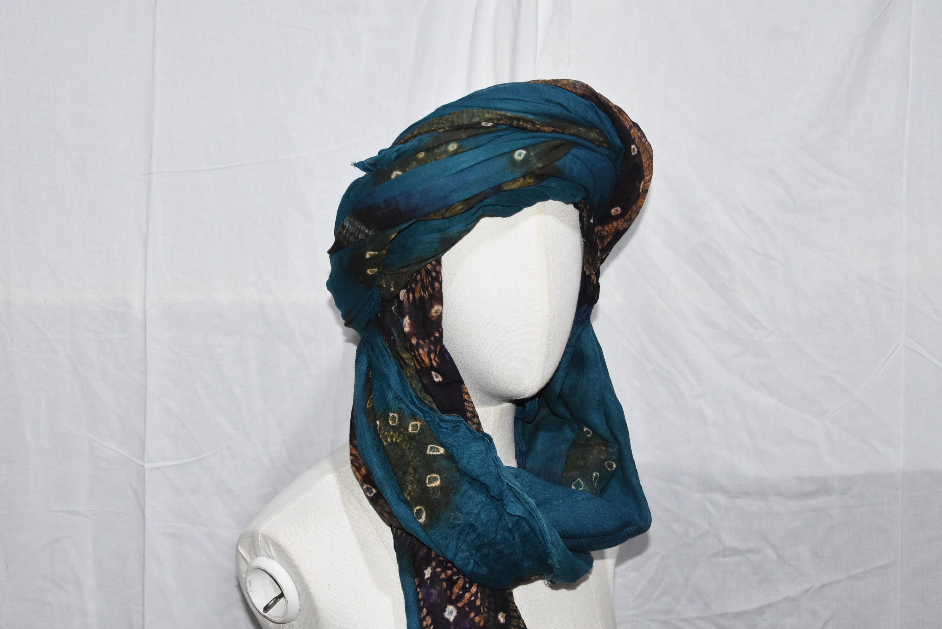 Berber Scarf Moroccan Sahara Turban Bleu Indigo