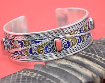 Handmade Bracelet Morocco Silver , Berber Corail Bracelet
