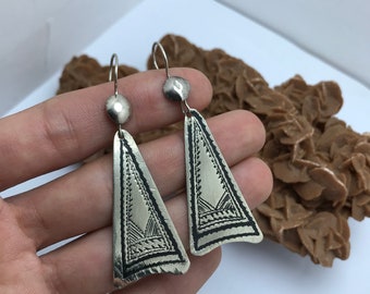 Boucles d'oreilles Touareg Feuilles Berbère en Argent