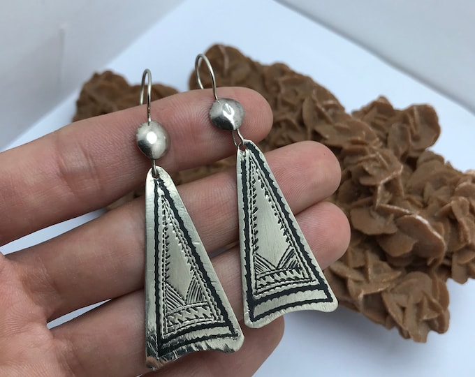 Boucles d'oreilles Touareg Feuilles Berbère en Argent