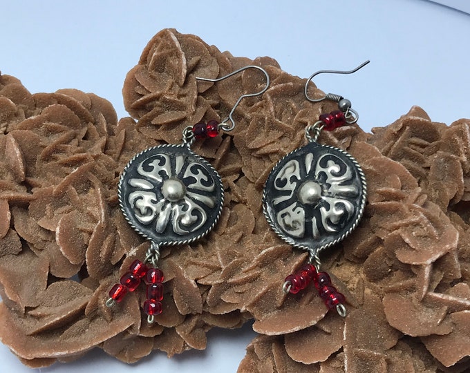 ethnic berber silver earrings morocco,antique earrings,vintage earrings,victorian earrings,antique jewelry