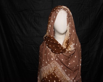 Tuareg Woman Dress Brown , Melhfa Tuareg Cotton , Mauritania clothing