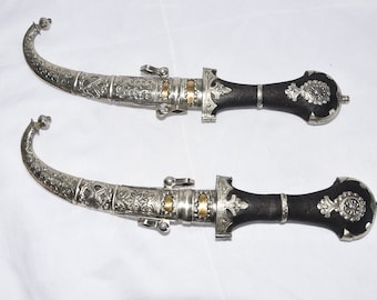 Handmade berber Amazigh Khanjar Dagger Silver Vintage Knife dagger From Morocco