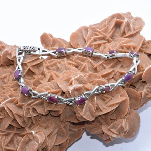 Bracelet améthyste naturel, bracelet en argent sterling 925, cadeau pour un être cher, beau bracelet