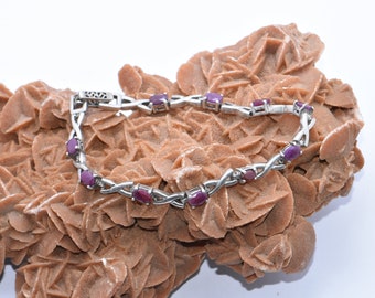 Bracelet améthyste naturel, bracelet en argent sterling 925, cadeau pour un être cher, beau bracelet