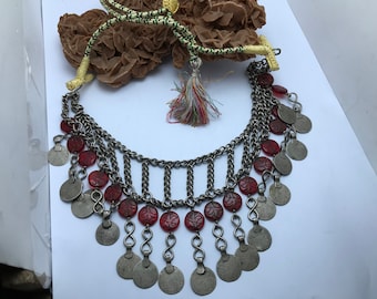 Vintage Fine Silver Berber Necklace: Moroccan Tribal Jewelry