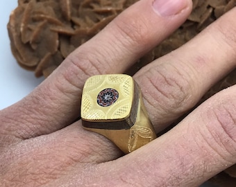 Bague Touareg cuivre & ebony travail main with chevron bead