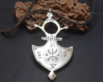 Tuareg Silver Cross Pendant, Tahoua Southern Cross, African Tribal Jewelry