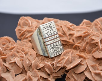Handmade Solid Silver Touareg Ring: African Ethnic Jewelry