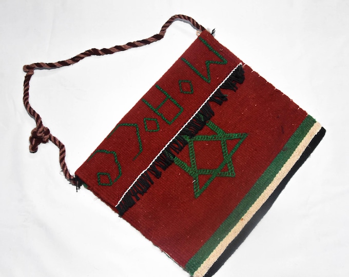 Handmade Berber Wool Bag - Vintage Moroccan Kilim Crossbody - Unique Tribal Boho Purse
