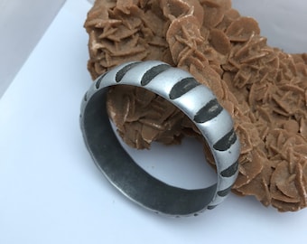 Vintage Berber Aluminum Bracelet: Moroccan Tribal Jewelry
