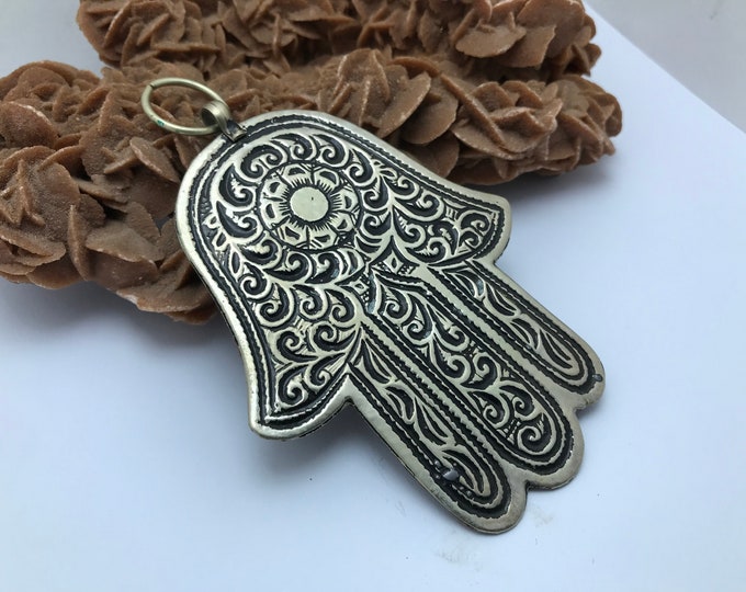 hand fatima pendent deco ethnic handmade moroccan hamsa