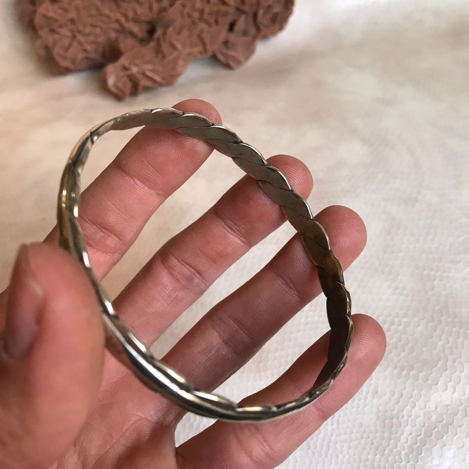 Bracelet Berbère En Argent Tibétain Et Pierre Bronze – Fait Main, Style Ethnique