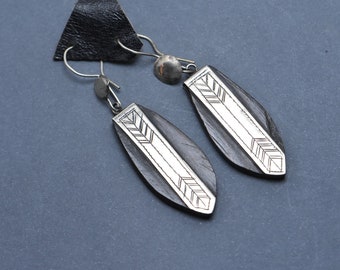 Tuareg earrings talisman silver with eony,ethnic tuareg earrings