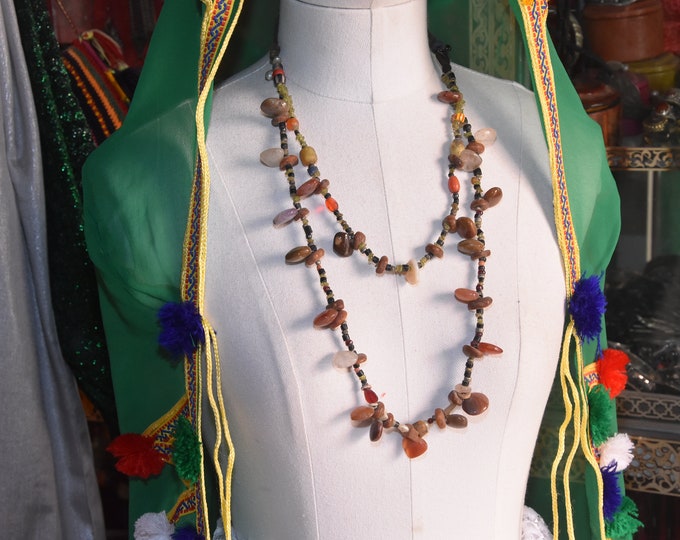 Berbère énorme  Necklace avec Old natural beads  - glass Beads, Sahara marocain