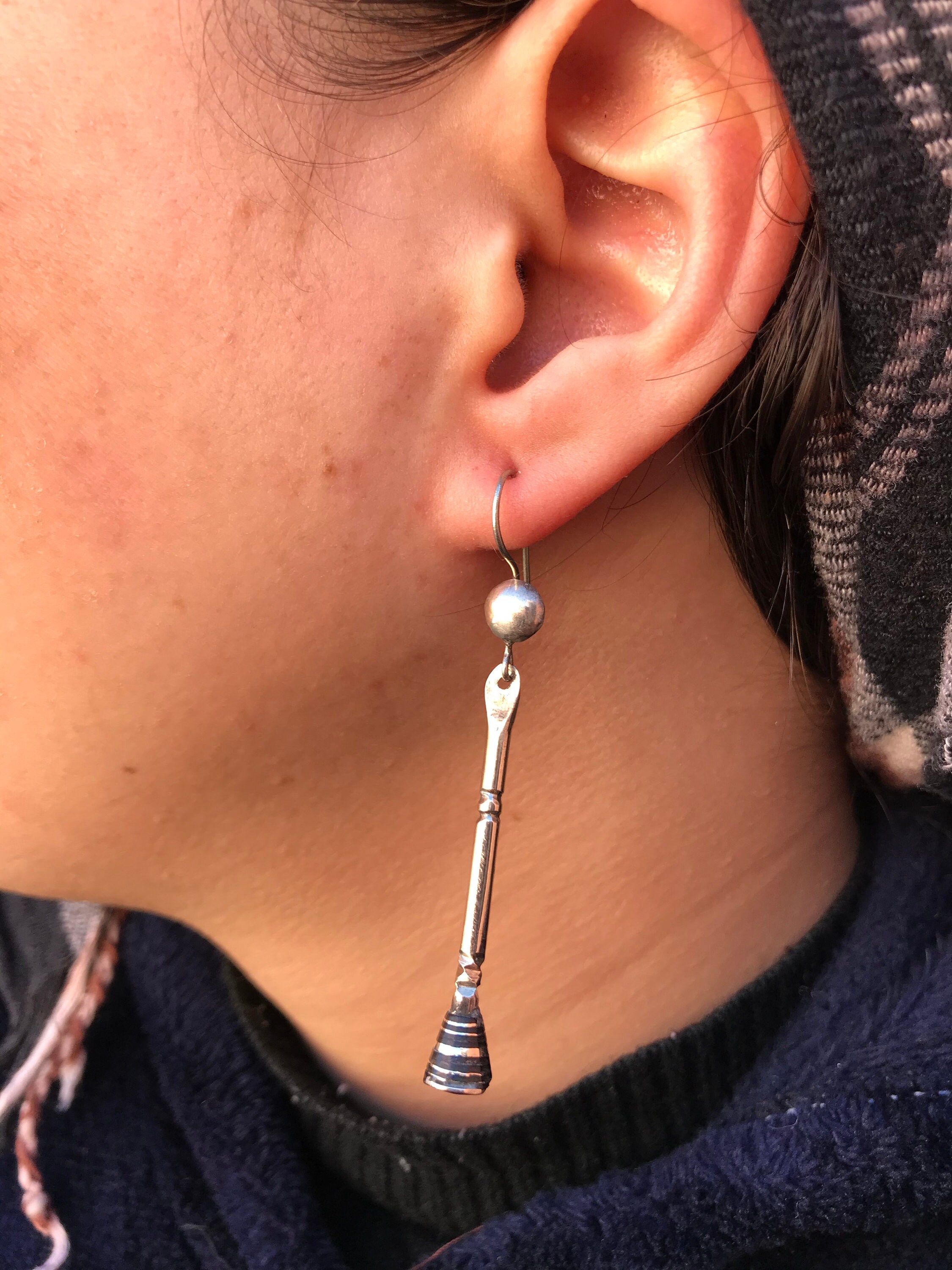 boucles d'oreilles Touaregs nomades en argent sterling Maroc d'ébène  ethnique de Tombouctou Egypte Mali Niger ethniques boucles d'oreilles