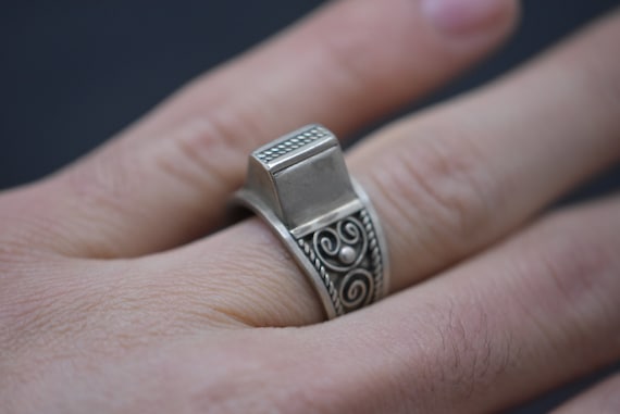 Vintage Bague filigrane en pyramide , argent sterling ring handmade silver filigran ring