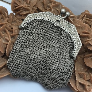billetero antiguo de plata, billetera pequeña de plata, billetera de plata étnica