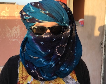 SCIARPA TUAREG, turbante tuareg, sciarpa blu tuareg, sciarpa berbera tuareg marocchina