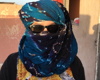 TUAREG SCARF , tuareg turban,tuareg blue scarf , moroccan tuareg berber scarf