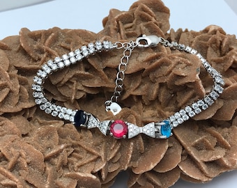 925 Sterling Silver Bracelet: Gold Plated Moroccan Design, 19cm