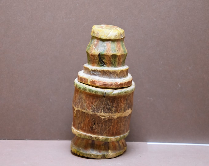 Old Kajal Kohl Wood Bottle – Berber – Morocco BOITE À KHOL vintage berber , Antique boîte à khol empty bottle