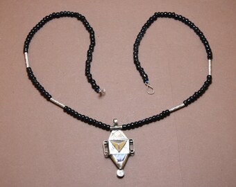 pendentif touareg argent fait a main, ethnique pendentif touareg argent