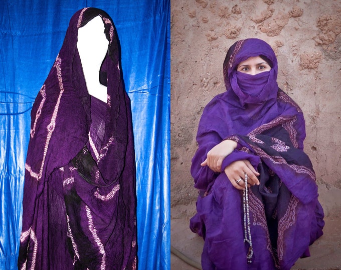 Tuareg melhfa dress woman , scarf tuareg woman , handmade tuareg scarf melhfa