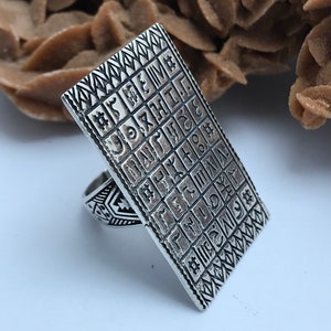 Talismanic Berber Ring – Magic Square amulette tuareg ethnic ring , hard talisman