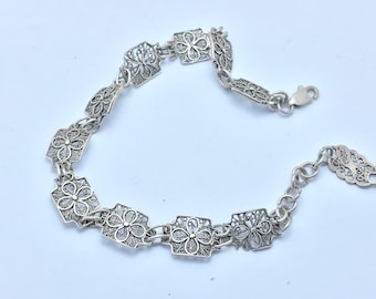 Bracelet Farandole en broderie d'argent fait a main